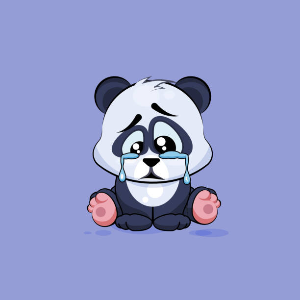 Illustration Isolated Emoji Character Cartoon Sad And Frustrated Panda  Crying Stock Illustration - Download Image Now - iStock