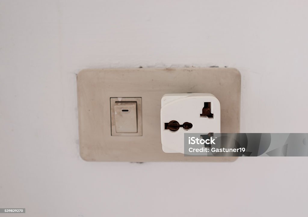 Adapter Wall Simple Three Ways Adapter Installed Wall Stock Photo - Download Image Now ...