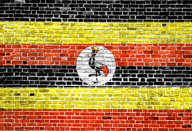 istock Flag of Uganda painted on brick wall, background texture 539831718