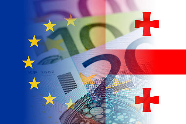 istock eu and georgia flag with euro banknotes 539834834