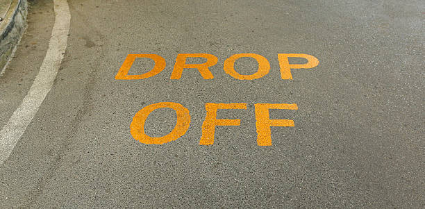 istock Yellow Drop Off Sign on street 539834856