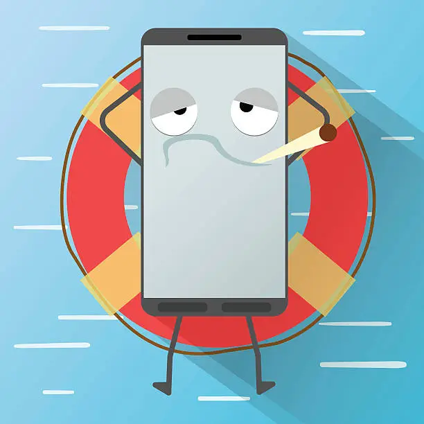 Vector illustration of Smartphone relaxed