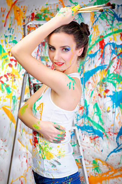 istock Joyful young woman artist 539836482