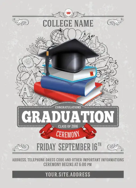 Vector illustration of Graduation ceremony