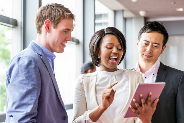istock Female Manager sharing new office plans to her office colleagues 539838072