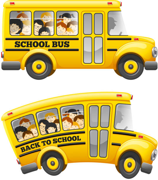 ilustrações de stock, clip art, desenhos animados e ícones de autocarro escolar - bus school bus education cartoon