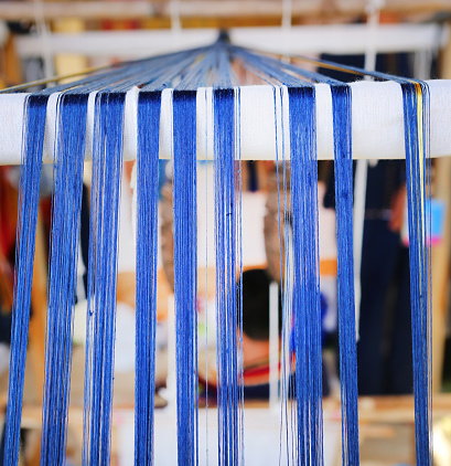 Thai traditional style silk weaving