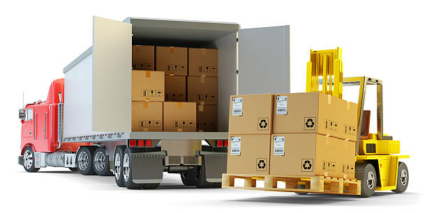 istock Freight transportation, packages shipment and warehouse logistics concept 539842772