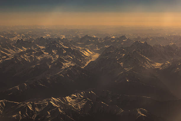 istock Himalaya mountains View from the airplane. 539845956