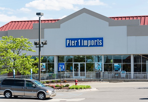 Rochester Hills, Michigan, USA - June 8, 2016: The Pier 1 imports store in Rochester Hills, Michigan. Pier 1 imports is a chain of stores offering furnishings from around the world. Founded in California in 1962, Pier 1 imports operates over 1000 locations nationwide.