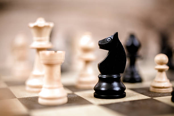 istock Pieces on chess game board.  Horse.  Strategy concept. 539851334