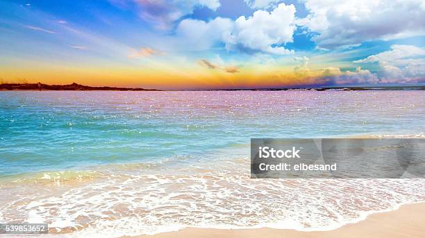 Beach And Sunrise Background Stock Photo - Download Image Now - Beach, Blue, Climate