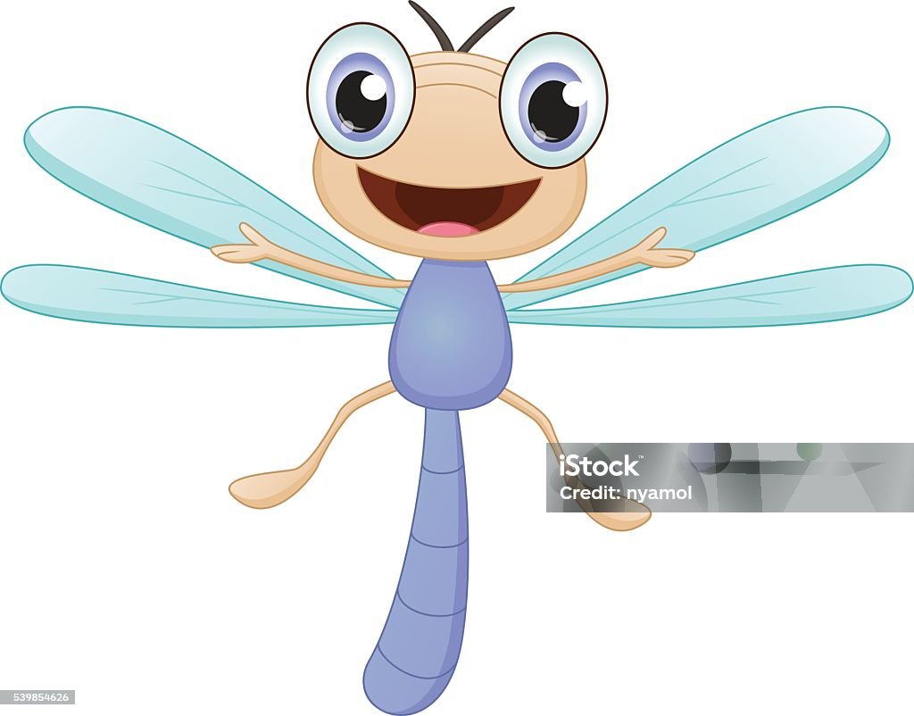 Happy Dragonfly Cartoon Stock Illustration - Download Image Now - Animal  Body Part, Animal Wing, Biology - iStock