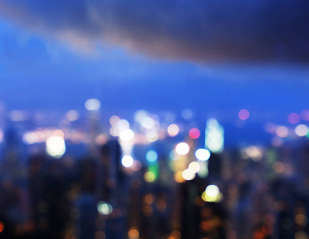 istock blurred lights from peak Victoria, Hong Kong 539855364