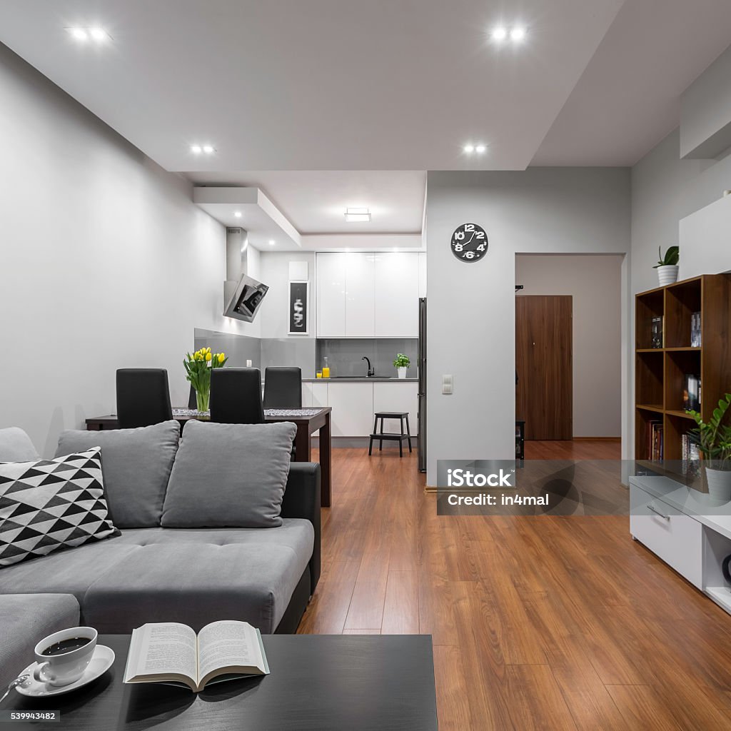 Designed small space Very creative design of small space in modern apartment Apartment Stock Photo