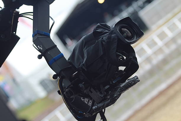 istock Brodcast camera on a crane at a festival 539945962