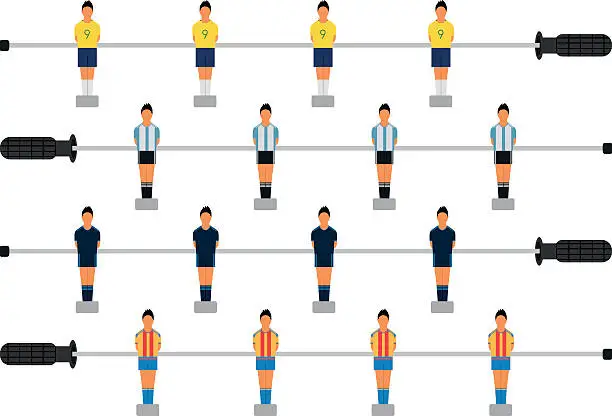 Vector illustration of Set of table soccer players.
