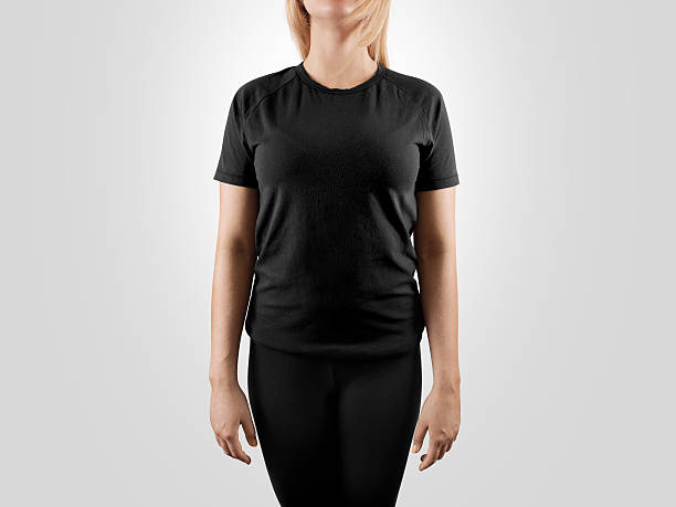 istock Blank black t-shirt design mockup, isolated. 539949010