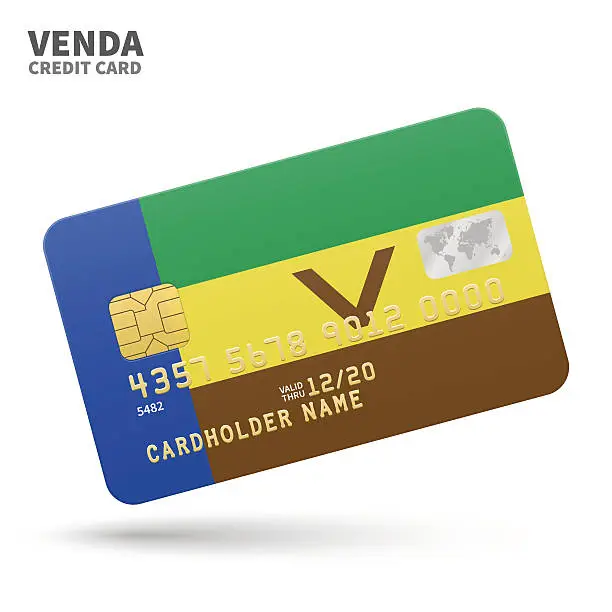 Vector illustration of Credit card with Venda flag background for bank, presentations and