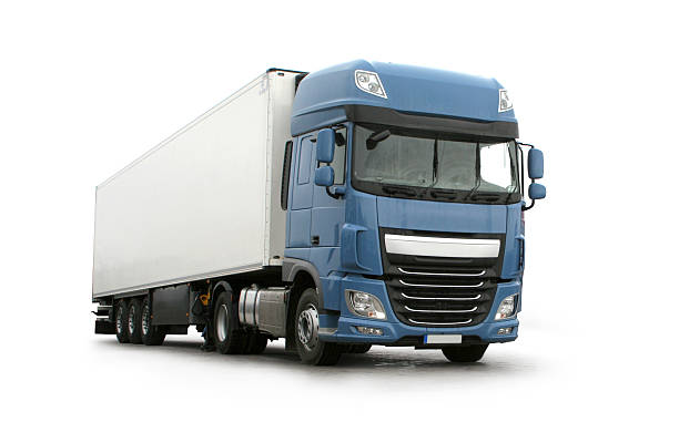 istock Blue Lorry big truck on white background 539953800