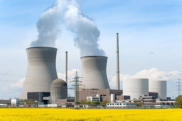 Nuclear power Energy concept - Nuclear power plant stock photo