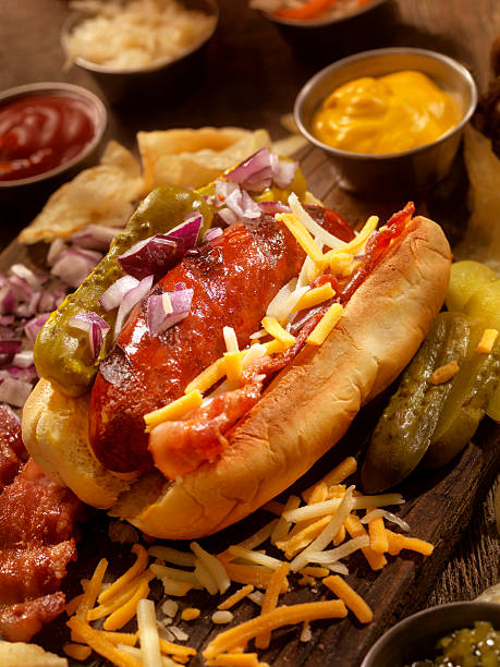 istock Hot Dog with all the fixings 539955454
