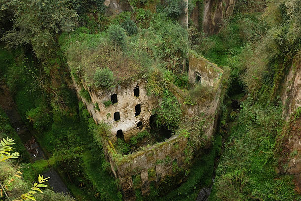 Overgrown ruins located in Sorrento, southern Italy