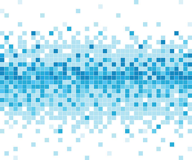 ilustrações de stock, clip art, desenhos animados e ícones de abstrato azul tecnologia de verificação padrão de fundo - pixelated