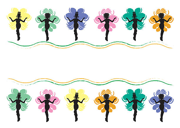 ilustrações, clipart, desenhos animados e ícones de samba dança-ilustração vetorial de material - escola de samba
