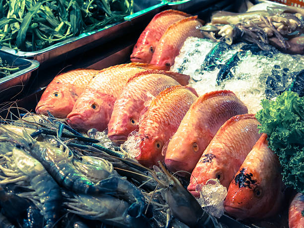 istock Fresh Seafood Fish, Prawns and Vegetables 539965000