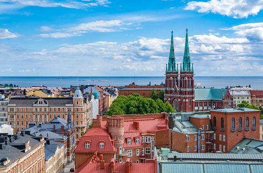 Aerial view of Helsinki, capital of Finland