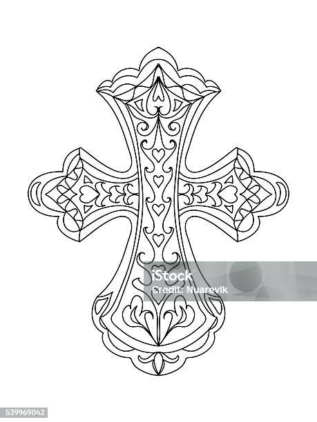 Abstract Cross Mandala Element Stock Illustration - Download Image Now - Mandala, Cross Shape, Religious Cross