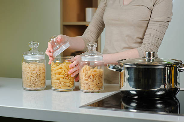 istock Glass jar for raw pasta 539969118
