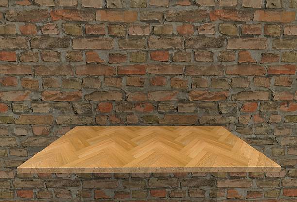 istock Empty top hard wood floor shelves and 539969974