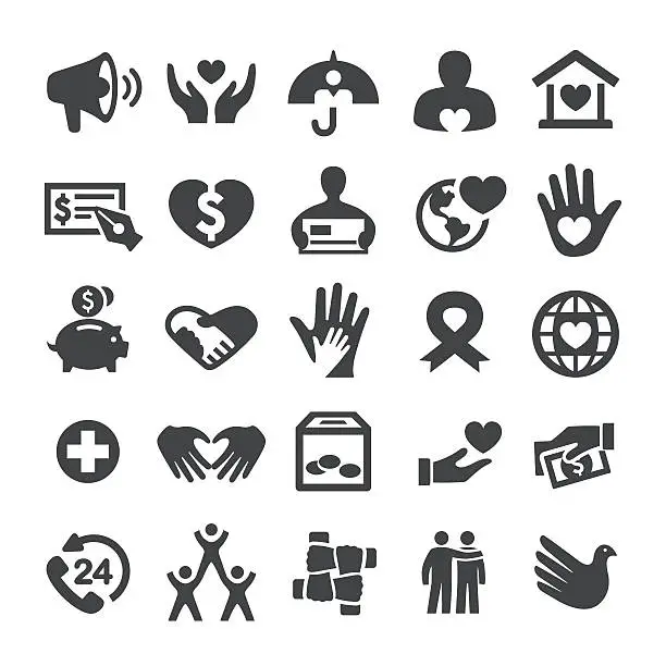 Vector illustration of Charity and Relief Icons - Smart Series