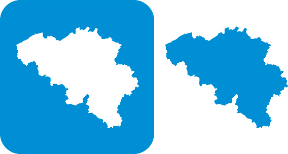 Vector illustration of two blue Belgium icons.