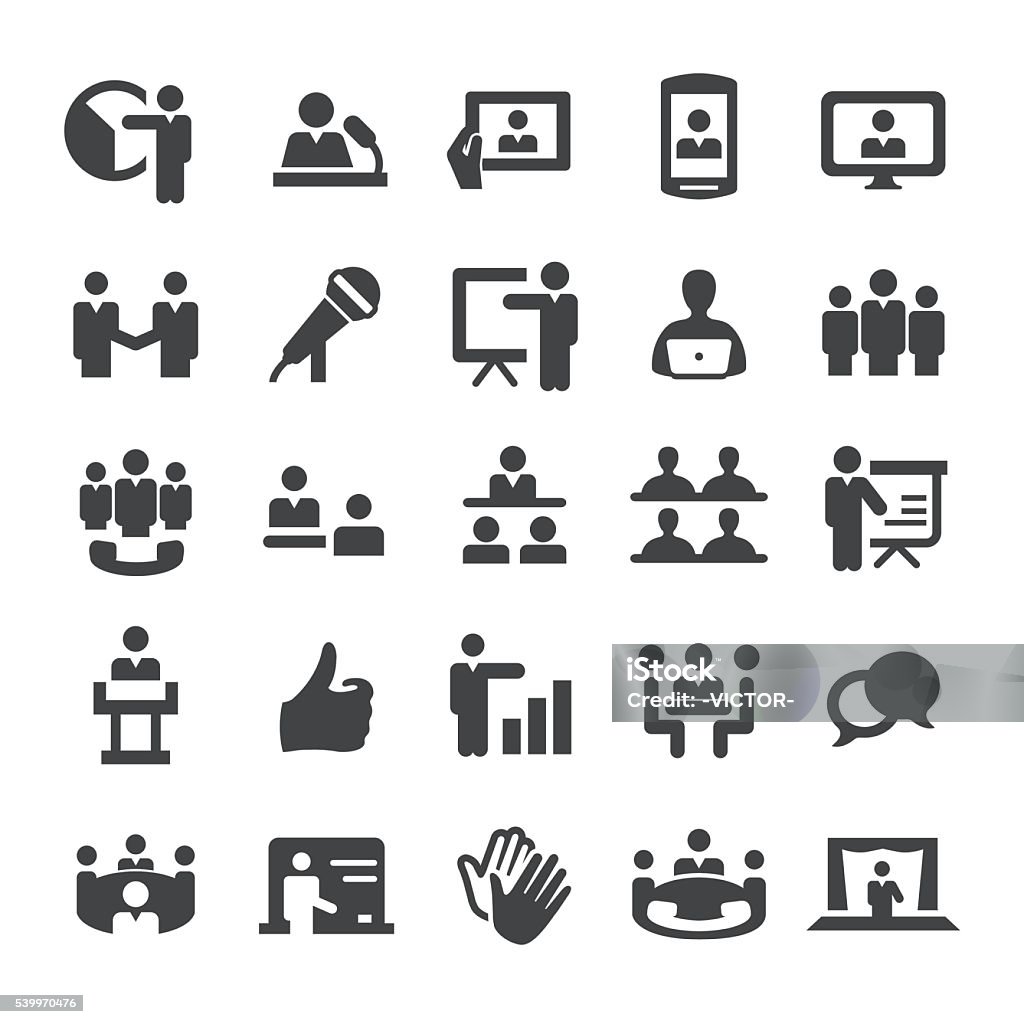 Business Presentation and Meeting Icons - Smart Series View All: Icon Symbol stock vector