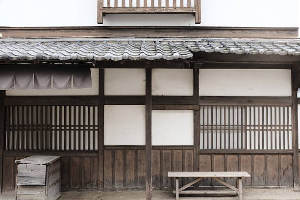 arrière-plan de maison japonaise traditionnelle - edo period photos et images de collection