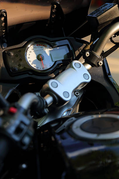 istock Closeup shoot of a steering wheel,speedometer,tachometer 539977136