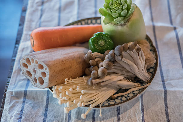 Lotus root on the white background