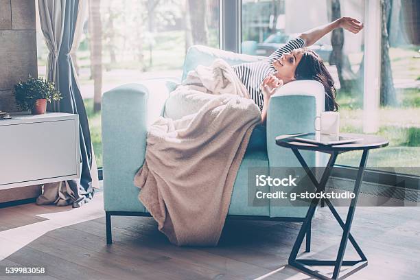 What A Great Morning Stock Photo - Download Image Now - Women, Domestic Life, One Woman Only