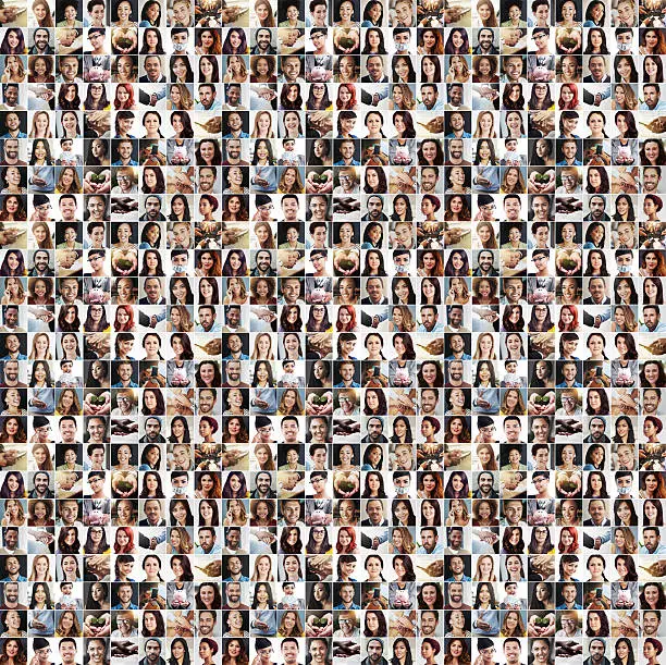Composite image of a diverse group of people