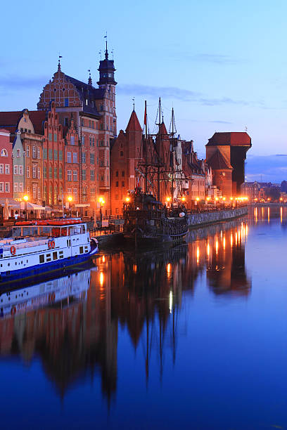 Motlawa River in Gdansk, Poland stock photo