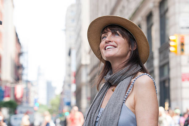 istock Pedestrian portrait in city 539984322