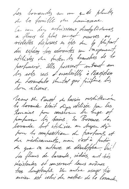 unbestimmt text französisch. handgeschriebene brief. handschrift - script stock-fotos und bilder