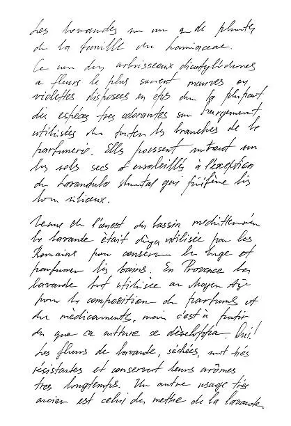 Photo of Undefined text french. Handwritten letter. Handwriting