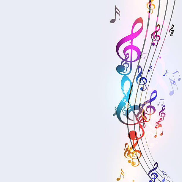 Funky Music Notes vector art illustration