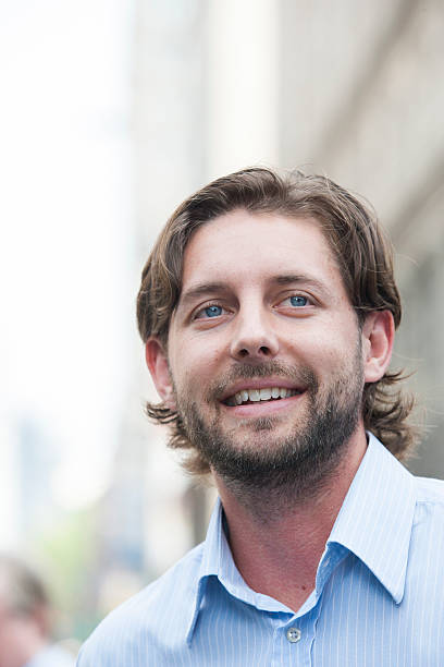 istock Pedestrian portrait in city 539985154