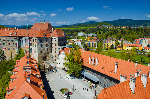 istock Panoramic top view of castle in Cesky Krumlov. 539989078