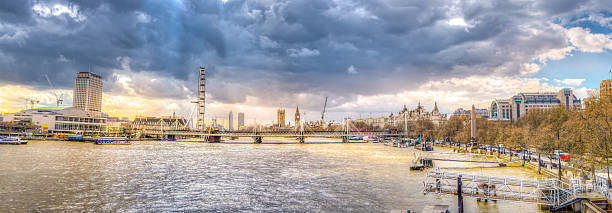 ligne d'horizon panorama de londres - big ben london england hdr houses of parliament london photos et images de collection